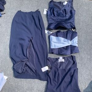 New 4 piece lot of Alfred Angelo navy formal bridesmaid size 14